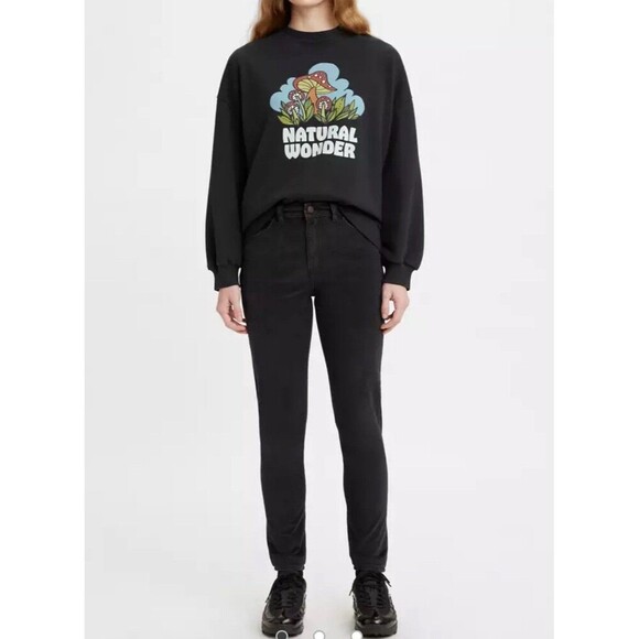 Levis 721 Corduroy Jeans Women's 33x30 Black Skinny High Rise Stretch Pants EUC - Picture 1 of 11